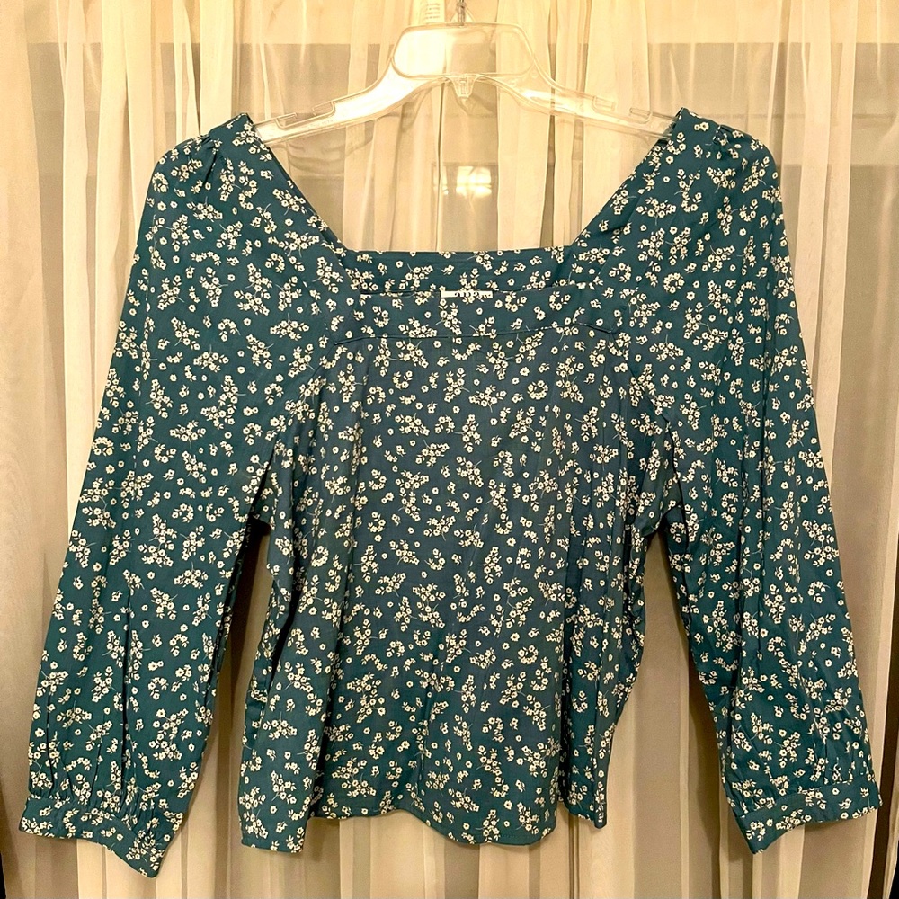 Beautiful green, square neck blouse from ANA.